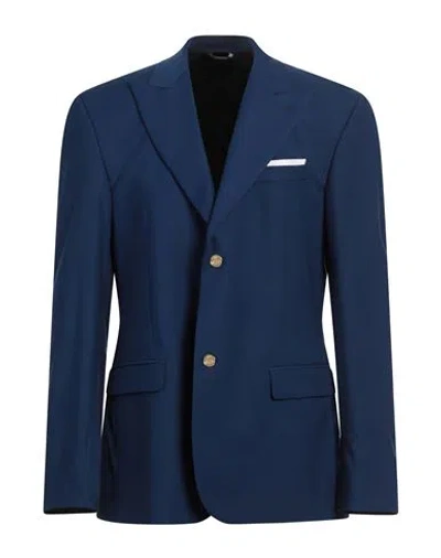 Grey Daniele Alessandrini Man Blazer Blue Size 46 Polyester, Viscose, Elastane