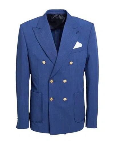 Grey Daniele Alessandrini Man Blazer Bright Blue Size 42 Polyester, Viscose, Elastane