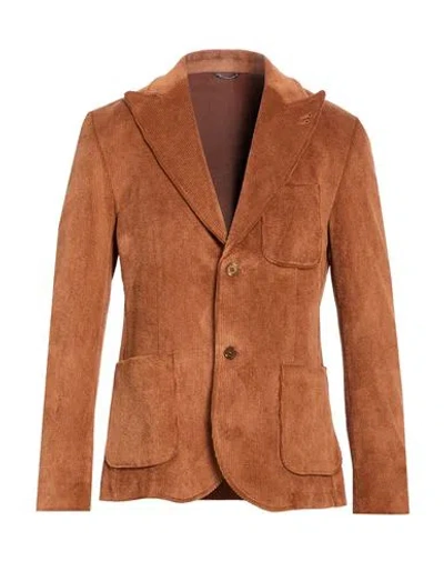 Grey Daniele Alessandrini Man Blazer Brown Size 36 Polyester, Polyamide, Elastane