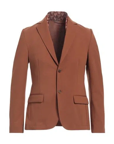 Grey Daniele Alessandrini Man Blazer Brown Size 38 Cotton, Polyamide, Elastane