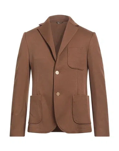 Grey Daniele Alessandrini Man Blazer Brown Size 38 Polyester, Elastane