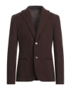 Grey Daniele Alessandrini Man Blazer Brown Size 42 Polyester, Wool, Cotton, Polyamide