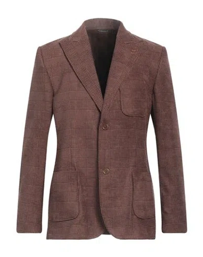 Grey Daniele Alessandrini Man Blazer Brown Size 44 Polyester, Elastane