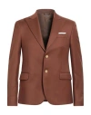 Grey Daniele Alessandrini Man Blazer Brown Size 44 Polyester, Viscose, Elastane In Brown