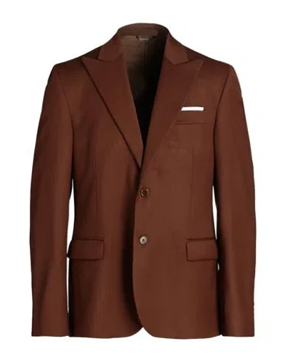Grey Daniele Alessandrini Man Blazer Brown Size 42 Polyester, Viscose, Elastane