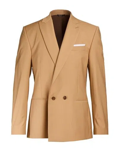 Grey Daniele Alessandrini Man Blazer Camel Size 36 Polyester, Viscose, Elastane In Nude