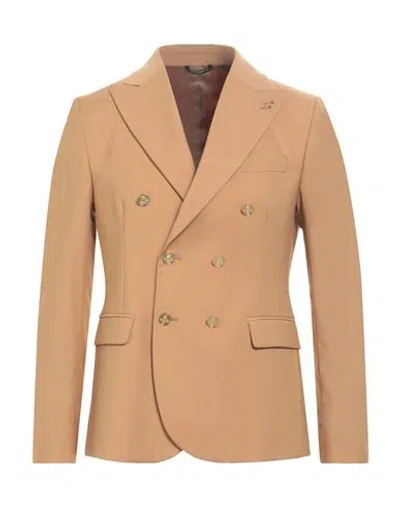 Grey Daniele Alessandrini Man Blazer Camel Size 38 Polyester, Viscose, Elastane In Gold