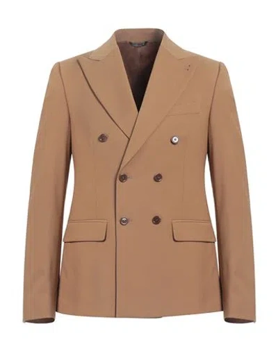 Grey Daniele Alessandrini Man Blazer Camel Size 38 Polyester, Viscose, Elastane In Beige