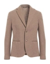 Grey Daniele Alessandrini Man Blazer Camel Size 38 Polyester, Wool, Cotton, Polyamide In Beige