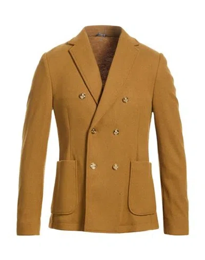 Grey Daniele Alessandrini Man Blazer Camel Size 42 Polyester, Acrylic, Viscose In Gold