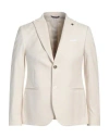 Grey Daniele Alessandrini Man Blazer Cream Size 38 Polyester, Viscose, Elastane In White