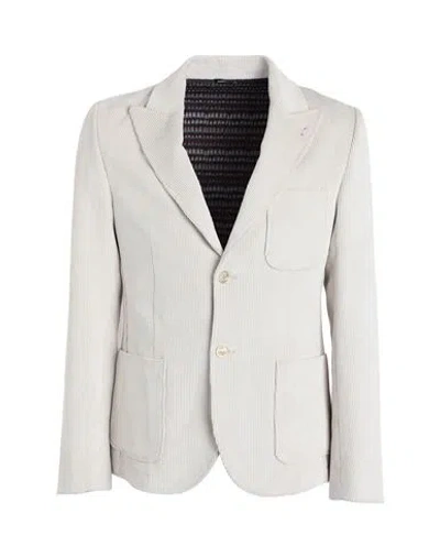 Grey Daniele Alessandrini Man Blazer Cream Size 38 Polyester, Viscose In White