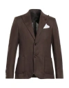 GREY DANIELE ALESSANDRINI GREY DANIELE ALESSANDRINI MAN BLAZER DARK BROWN SIZE 38 LINEN