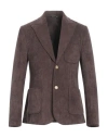 GREY DANIELE ALESSANDRINI GREY DANIELE ALESSANDRINI MAN BLAZER DARK BROWN SIZE 44 POLYESTER, POLYAMIDE, ELASTANE