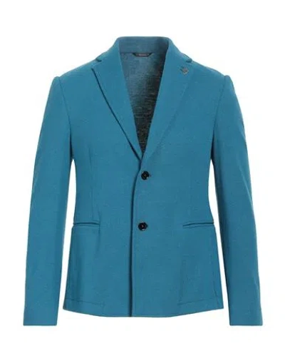 Grey Daniele Alessandrini Man Blazer Deep Teal Size 40 Polyester, Acrylic, Viscose In Deep Jade