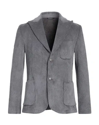 Grey Daniele Alessandrini Man Blazer Grey Size 40 Polyester, Polyamide, Elastane