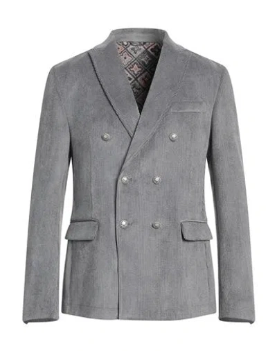 Grey Daniele Alessandrini Man Blazer Grey Size 40 Polyester, Polyamide, Elastane