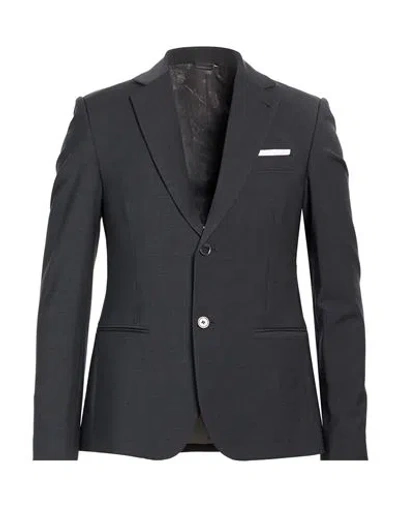 Grey Daniele Alessandrini Man Blazer Grey Size 42 Wool, Polyester, Elastane In Gray