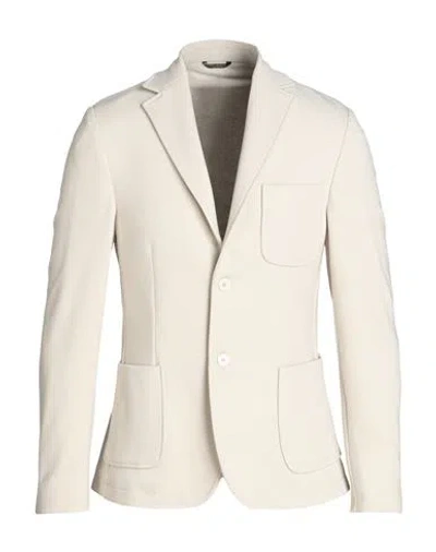 GREY DANIELE ALESSANDRINI GREY DANIELE ALESSANDRINI MAN BLAZER IVORY SIZE 38 POLYESTER, VISCOSE, ELASTANE