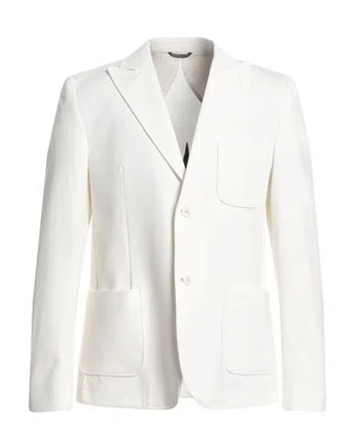 Grey Daniele Alessandrini Man Blazer Ivory Size 42 Cotton, Polyamide, Elastane In White