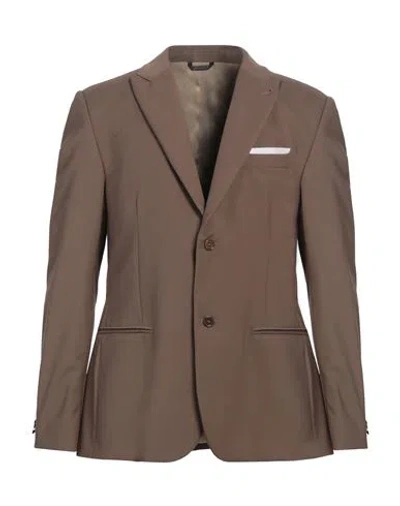 Grey Daniele Alessandrini Man Blazer Khaki Size 46 Polyester, Viscose, Elastane In Beige