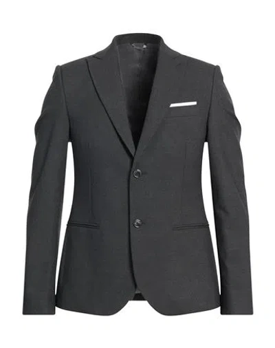 Grey Daniele Alessandrini Man Blazer Lead Size 38 Polyester, Wool, Elastane In Blue