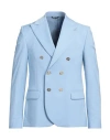 Grey Daniele Alessandrini Man Blazer Light Blue Size 38 Polyester, Viscose, Elastane
