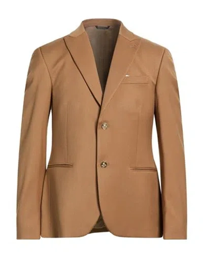 GREY DANIELE ALESSANDRINI GREY DANIELE ALESSANDRINI MAN BLAZER LIGHT BROWN SIZE 42 POLYESTER, VISCOSE, ELASTANE