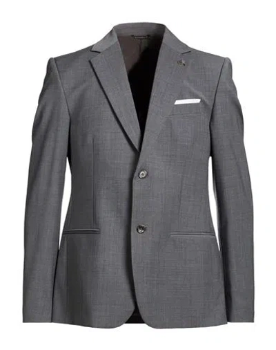 Grey Daniele Alessandrini Man Blazer Light Grey Size 42 Wool, Polyester, Elastane In Gray
