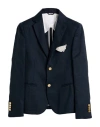 Grey Daniele Alessandrini Man Blazer Midnight Blue Size 34 Linen In Blue