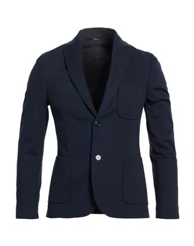 Grey Daniele Alessandrini Man Blazer Midnight Blue Size 36 Cotton, Polyamide, Elastane