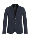 Grey Daniele Alessandrini Man Blazer Navy Size 44 Polyester, Viscose, Elastane In Blue