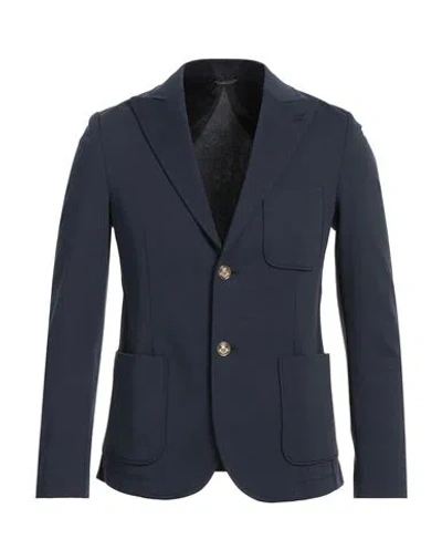 Grey Daniele Alessandrini Man Blazer Midnight Blue Size 36 Cotton, Polyamide, Elastane
