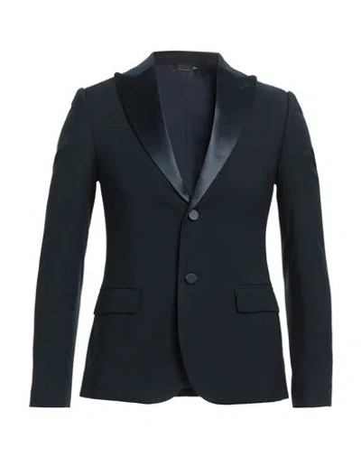 Grey Daniele Alessandrini Man Blazer Midnight Blue Size 36 Polyester, Viscose, Elastane
