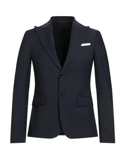 Grey Daniele Alessandrini Man Blazer Midnight Blue Size 36 Wool, Polyester, Elastane In Black