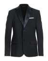Grey Daniele Alessandrini Man Blazer Midnight Blue Size 36 Wool, Polyester, Elastane, Cotton In Black