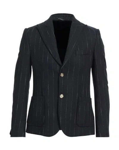 Grey Daniele Alessandrini Man Blazer Midnight Blue Size 38 Wool, Polyester, Polyamide, Cotton