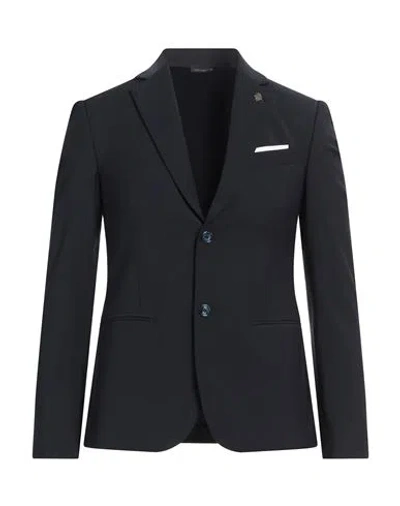 Grey Daniele Alessandrini Man Blazer Midnight Blue Size 38 Wool, Polyester, Elastane