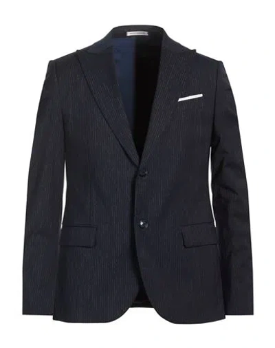Grey Daniele Alessandrini Man Blazer Midnight Blue Size 38 Wool, Polyester, Viscose, Elastane