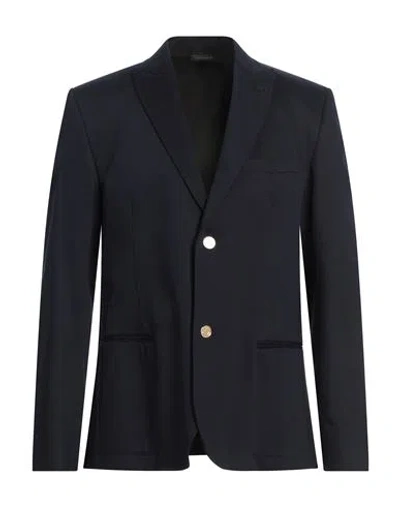 Grey Daniele Alessandrini Man Blazer Midnight Blue Size 44 Cotton, Elastane