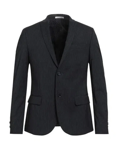 Grey Daniele Alessandrini Man Blazer Midnight Blue Size 40 Wool, Polyester, Viscose, Elastane