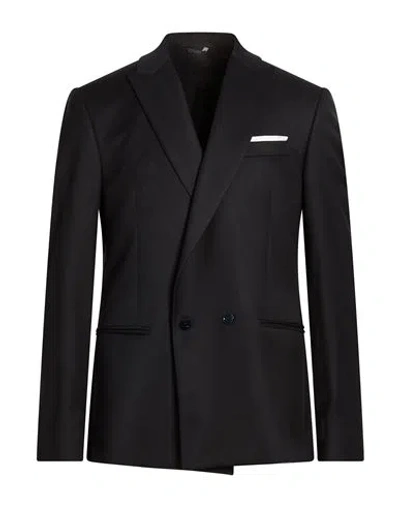 Grey Daniele Alessandrini Man Blazer Midnight Blue Size 42 Polyester, Viscose, Elastane In Black
