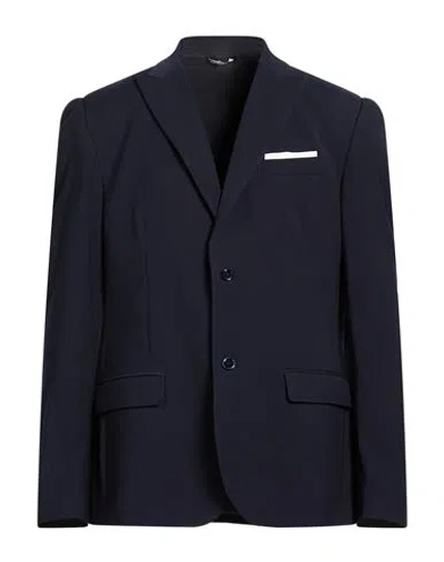 Grey Daniele Alessandrini Man Blazer Midnight Blue Size 44 Polyester, Viscose, Elastane
