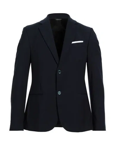 Grey Daniele Alessandrini Man Blazer Midnight Blue Size 44 Polyester, Viscose, Elastane