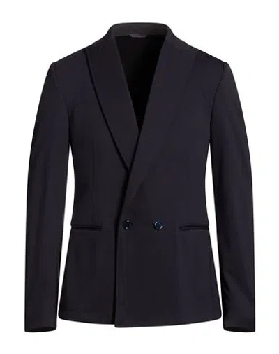 Grey Daniele Alessandrini Man Blazer Midnight Blue Size 44 Polyester, Viscose, Elastane In Animal Print