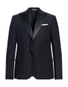 Grey Daniele Alessandrini Man Blazer Midnight Blue Size 42 Polyester, Viscose, Elastane, Cotton In Blue