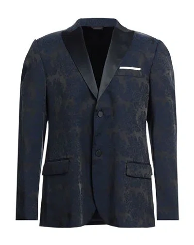 Grey Daniele Alessandrini Man Blazer Midnight Blue Size 44 Viscose, Polyester, Cotton, Elastane