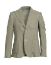 Grey Daniele Alessandrini Man Blazer Military Green Size 42 Linen, Viscose In Green