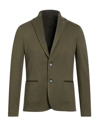 Grey Daniele Alessandrini Man Blazer Military Green Size 44 Viscose, Nylon, Elastane