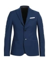 Grey Daniele Alessandrini Man Blazer Navy Size 44 Polyester, Viscose, Elastane In Navy Blue